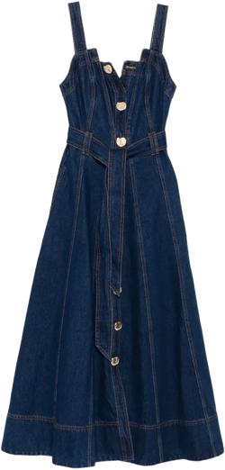 Giana button-front midi dress