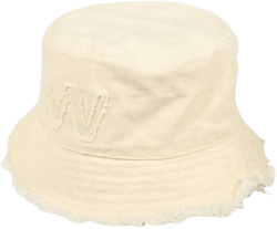 embroidered frayed-edge bucket hat