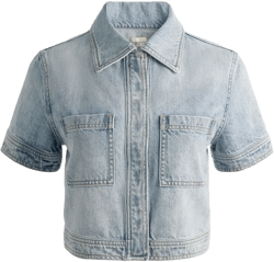 short-sleeve denim shirt
