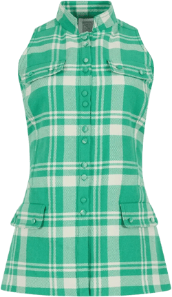 plaid sleeveless vest