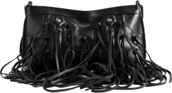 leather-fringe clutch bag