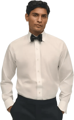 Men's Regular Fit Non-Iron Spread Collar French Cuff Formal Dress Shirt