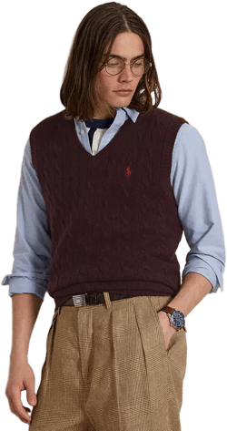 Men's Cable-Knit Wool-Cashmere Sweater Vest