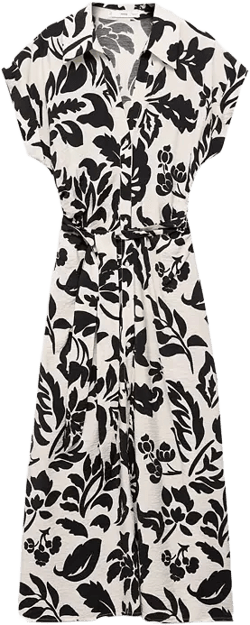 Women's Floral Print Shirt Dress