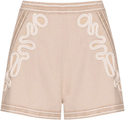 Embroidered Linen Shorts