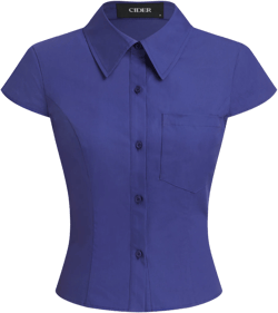 100% Cotton Collar Short Sleeve Crop Shirt