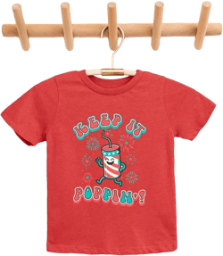 The Juniper Shop Keep It Poppin' Firework Youth Short Sleeve Tee - S - Heather Red