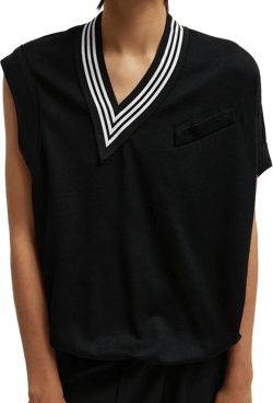 Wool Jersey V-Neck Tennis Vest