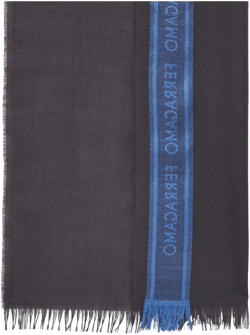 colour-block logo-print scarf