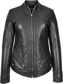 House of Leather Women's Leather Aviator Jacket, Black, Size 8
