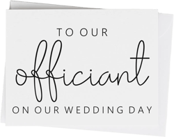 to Our Officiant On Our Wedding Day Card. Wedding Day Card for Officiant.