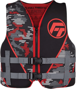 Full Throttle Youth Rapid Dry Neoprene Life Jacket Red Youth