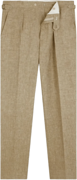 pleated linen trousers