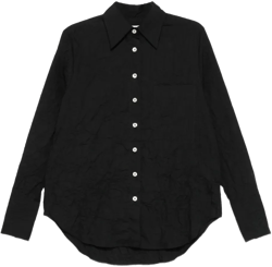 textured button-front shirt
