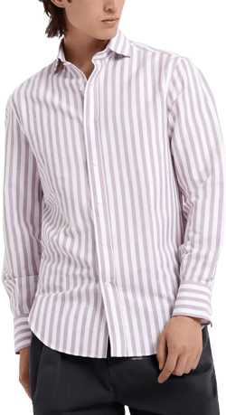 vertical-stripe cotton shirt