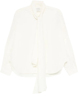pussy bow-collar blouse