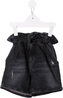 elasticated-waist denim shorts