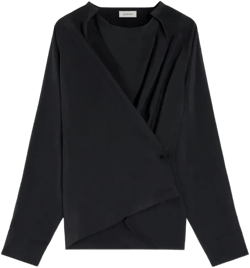 pleated raglan-sleeve shirt