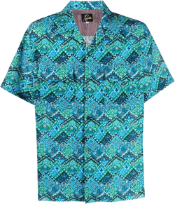 abstract-print short-sleeved shirt