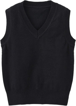 Boys Knit Tank Top Sleeveless V Neck Pullover Vest Kids Oversized Loose Fall Casual Tops Clothes Cute Lightweight Black 7-8 Years