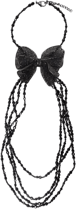 2009 beaded bow-motif necklace