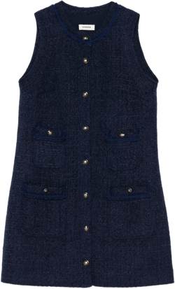 tweed flap-pocket mini dress