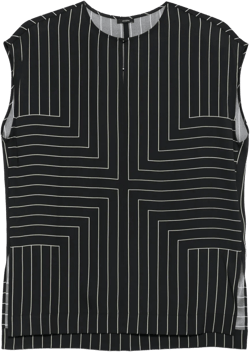 sleeveless geometric-striped top