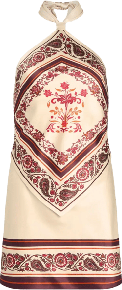 Adelaide paisley-print halteneck mini dress