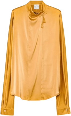 tassel-neck blouse