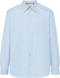 embroidered-logo poplin shirt
