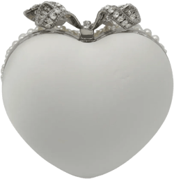 pearl-embellished heart clutch bag
