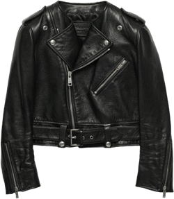 Leather Motorcycle Jacket In Black