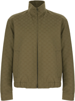 Olive Green Cotton Blend Jacket