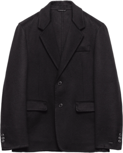 Single-breasted Cashmere Jacket In Black