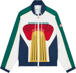 Column Windbreaker Jacket In Red In Multi