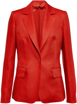 Alpaca Single-breasted Linen Blazer In Rosso
