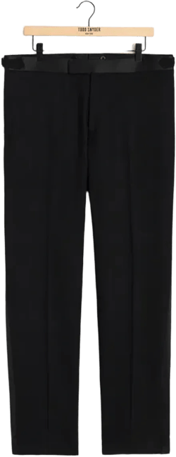 Italian Wool Straight Tuxedo Trouser In Black