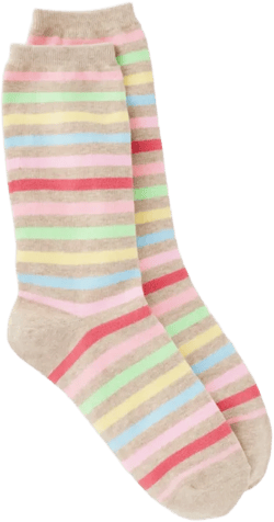 Happy Stripe Trouser Socks - Light Brown - 001