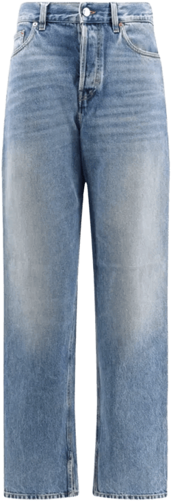Boyfriend Jeans With  Rosso Ancora Tag In Blue