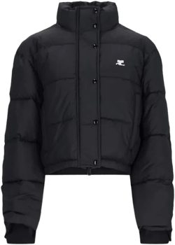 Courreges Pre Nylon Puffer Jacket In Black