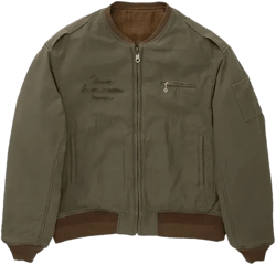 Embroidered Ribbed Bomber Jacket In Brown