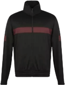 Striped Casual Jacket In Black