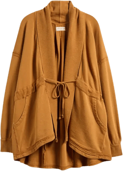 Boothbay Longline Cotton Jacket In Brown
