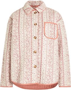 Alexie Print Boxy Quilted Jacket In White