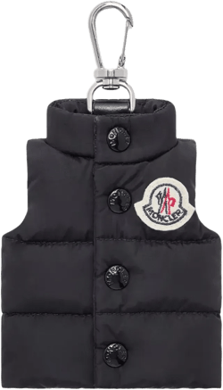 Quilted Vest Keyring In Black
