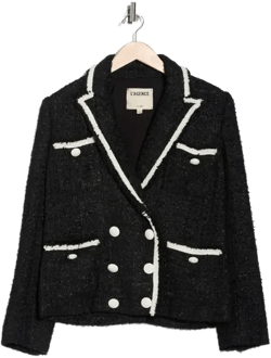 Alectra Tweed Jacket In Black/white