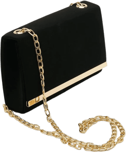 Structured Hardware Detail Clutch Bag and Chain