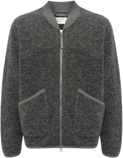 Zipped Bomber Jacket In 灰色