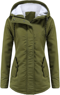 AYGJKIE Womens Warm Fleece Hooded Jacket Coat Top Overcoat Fur' Outwear Women's Thick Trench Lined Winter Coat Jacket Warm Hooded Women's Coat Womens Winter Coats Waterproof Fleece Lined Parka (Color 4X-Large Green