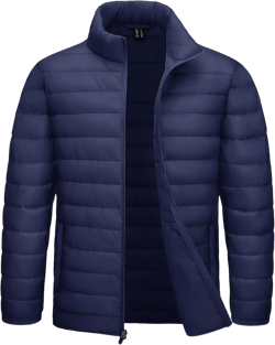 TACVASEN Men's Puffer Jacket Lightweight Quilted Puffy Jackets Winter Warm Water-Resistant Windproof Insulated Coats Navy X-Large